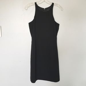 J. Crew Black Cutaway Crepe Sheath Dress Pockets 0